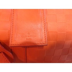 Keepall 45 bd Cuir Damier Infini Orange fusion