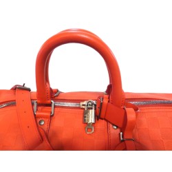 Keepall 45 bd Cuir Damier Infini Orange fusion