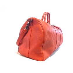 Keepall 45 bd Cuir Damier Infini Orange fusion