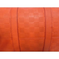 Keepall 45 bd Cuir Damier Infini Orange fusion