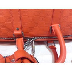 Keepall 45 bd Cuir Damier Infini Orange fusion