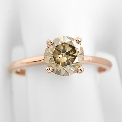 Bague solitaire or rose et diamant