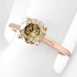 Bague solitaire or rose et diamant