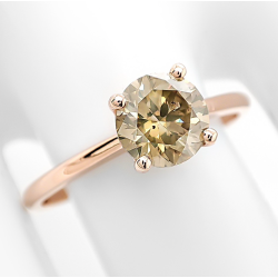 Bague solitaire or rose et diamant