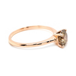 Bague solitaire or rose et diamant