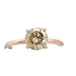 Bague solitaire or rose et diamant