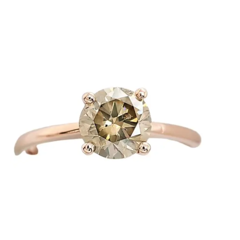 Bague solitaire or rose et diamant