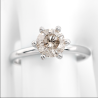 Bague solitaire or blanc et diamant