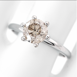 Bague solitaire or blanc et diamant