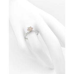 Bague solitaire or blanc et diamant