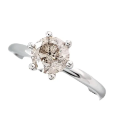 Bague solitaire or blanc et diamant