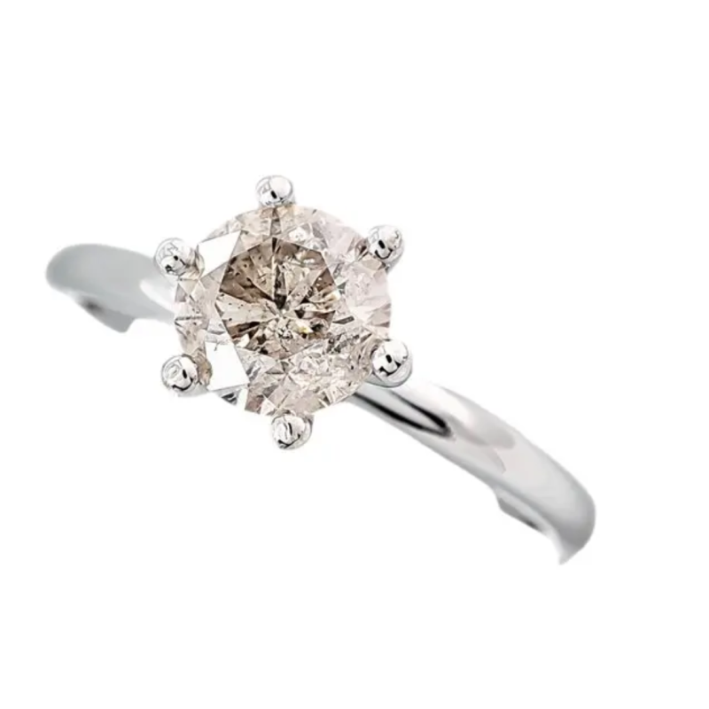 Bague solitaire or blanc et diamant
