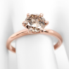 Bague solitaire or rose et diamant