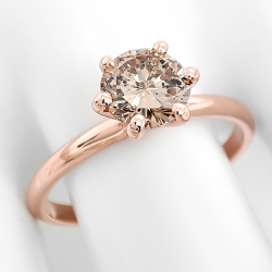 Bague solitaire or rose et diamant