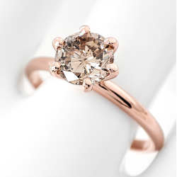 Bague solitaire or rose et diamant