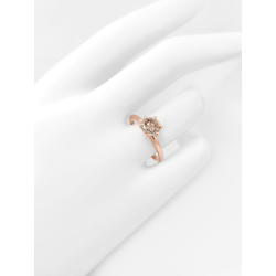 Bague solitaire or rose et diamant