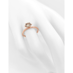 Bague solitaire or rose et diamant