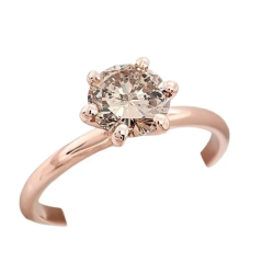 Bague solitaire or rose et diamant