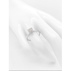 Bague solitaire or blanc et diamant