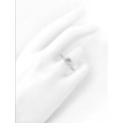 Bague solitaire or blanc et diamant