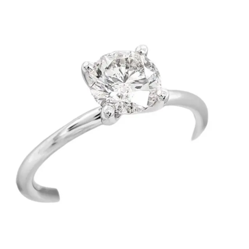 Bague solitaire or blanc et diamant