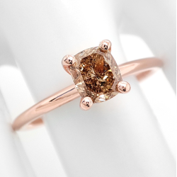 Bague solitaire or rose et diamant