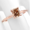 Bague solitaire or rose et diamant