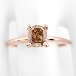 Bague solitaire or rose et diamant