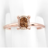 Bague solitaire or rose et diamant