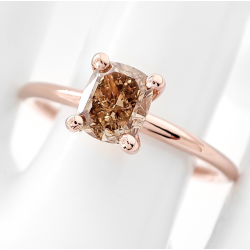 Bague solitaire or rose et diamant