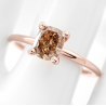 Bague solitaire or rose et diamant