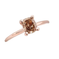 Bague solitaire or rose et diamant