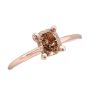 Bague solitaire or rose et diamant