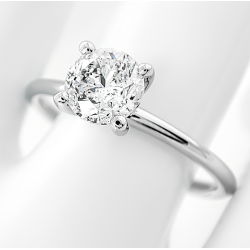 Bague solitaire or blanc et diamant