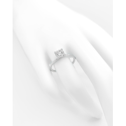 Bague solitaire or blanc et diamant
