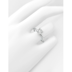 Bague solitaire or blanc et diamant