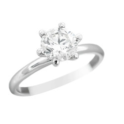 Bague solitaire or blanc et diamant