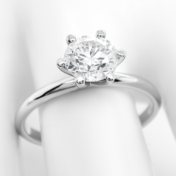 Bague solitaire or blanc et diamant