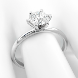 Bague solitaire or blanc et diamant