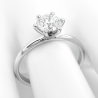 Bague solitaire or blanc et diamant