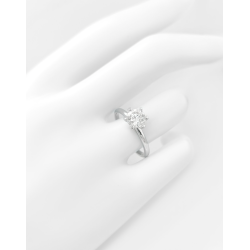 Bague solitaire or blanc et diamant