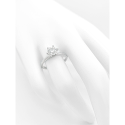 Bague solitaire or blanc et diamant