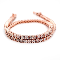 Bracelet or rose et diamants