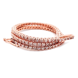 Bracelet or rose et diamants