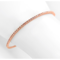 Bracelet or rose et diamants